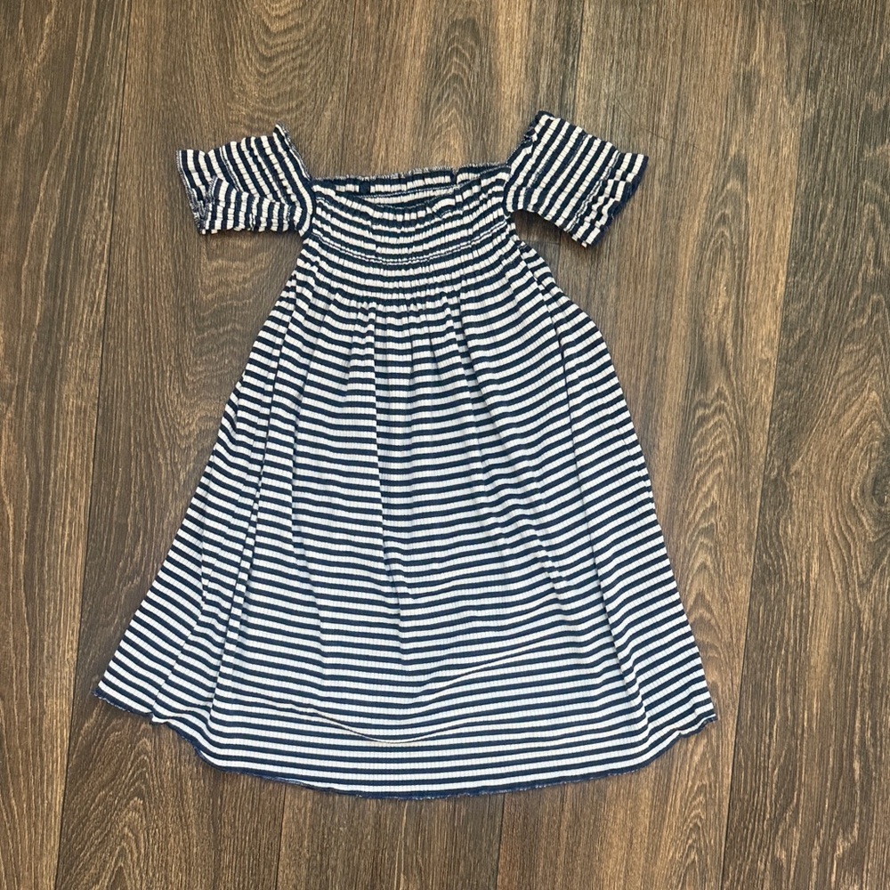 T2 Love Navy and White Striped Casual Dress